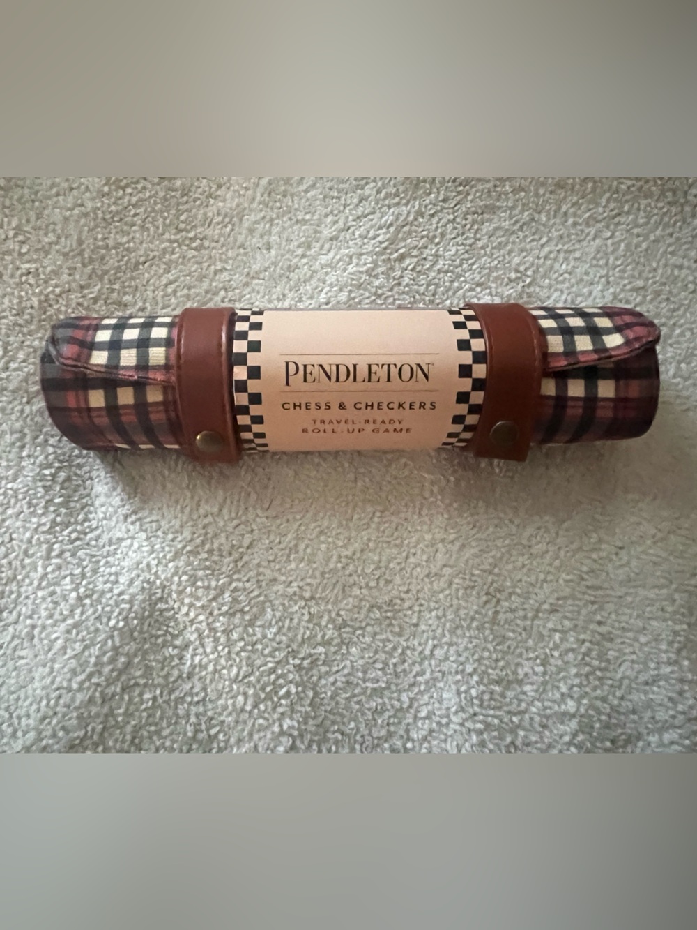 Pendleton Roll-Up Travel Chess + Checkers Set